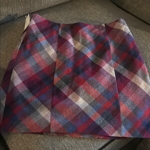 H&M Red and Blue Mini Pencil Skirt